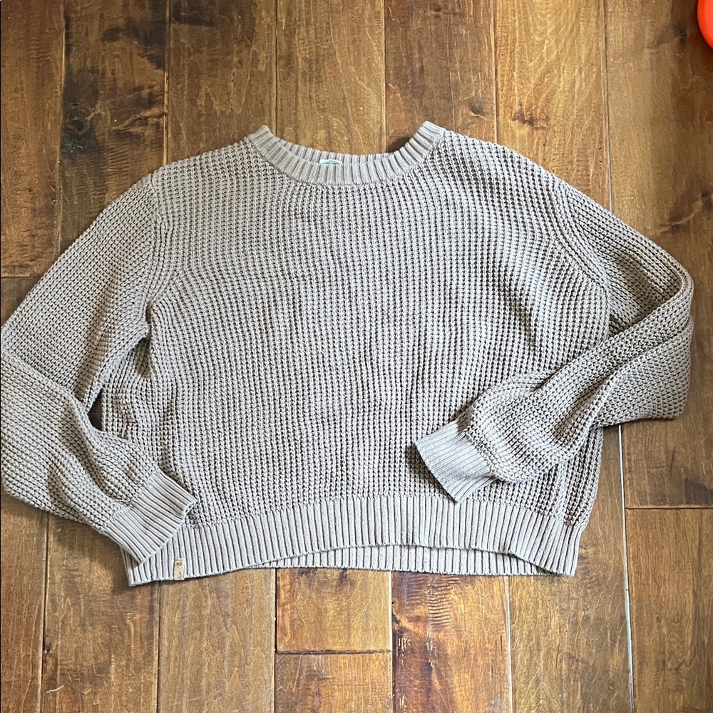 tentree Beige Knit Crew Neck Sweater